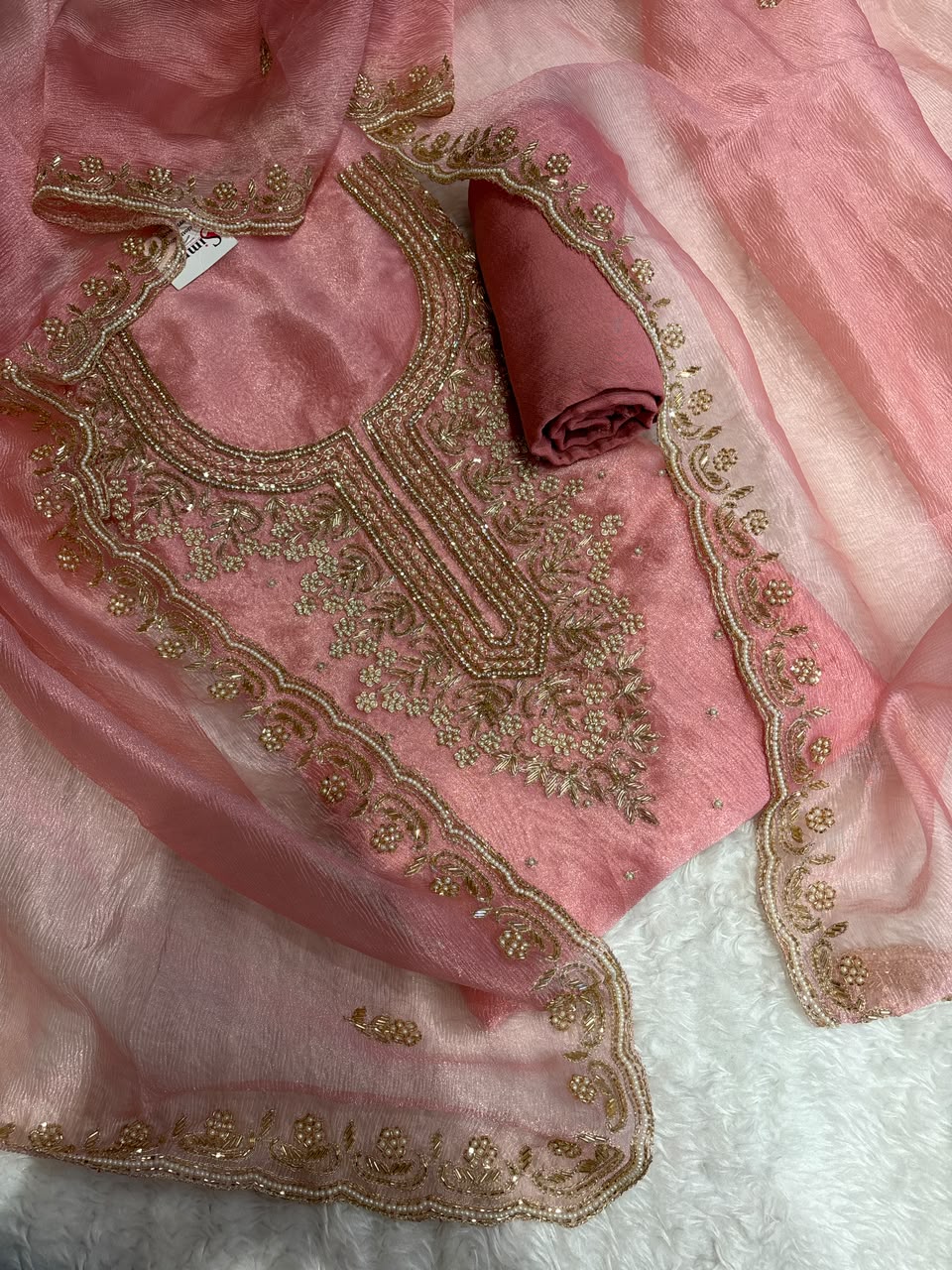 Blush Pink Embroidered Festive Suit Set